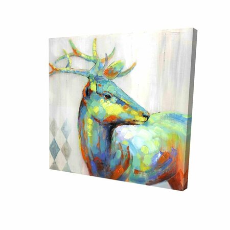 FONDO 16 x 16 in. Abstract Color Spotted Deer-Print on Canvas FO2792264